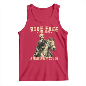 Ride Free 1776-2026 George Washington on Horseback Graphic Tank Top Vintage 250th Anniversary Semiquincentennial