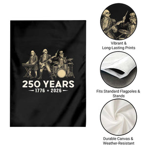250 Years 1776-2026 Founding Fathers Rock Band Garden Flag George Washington Benjamin Franklin Uncle Sam