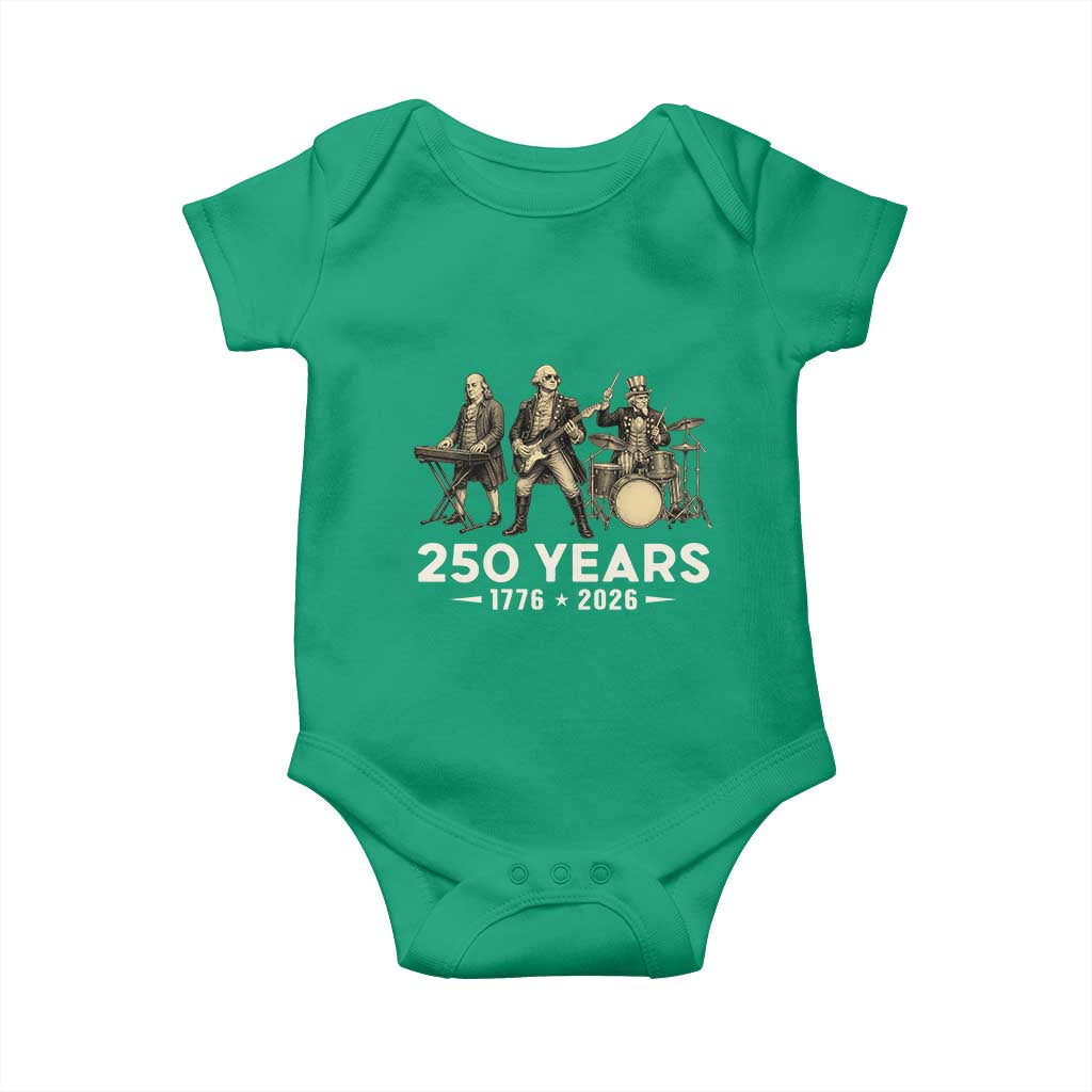250 Years 1776-2026 Founding Fathers Rock Band Baby Onesie George Washington Benjamin Franklin Uncle Sam