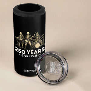 250 Years 1776-2026 Founding Fathers Rock Band 4 in 1 Can Cooler Tumbler George Washington Benjamin Franklin Uncle Sam
