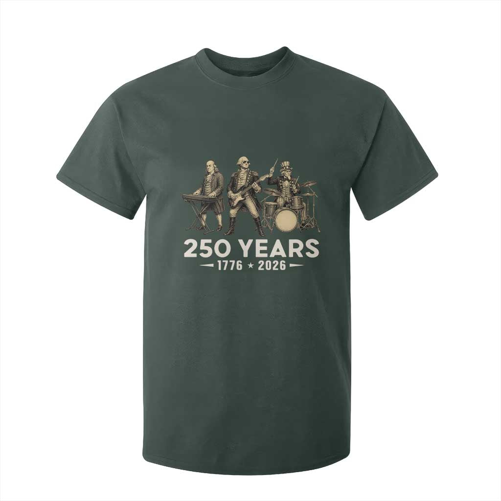 250 Years 1776-2026 Founding Fathers Rock Band T Shirt For Kid George Washington Benjamin Franklin Uncle Sam