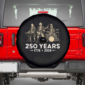 250 Years 1776-2026 Founding Fathers Rock Band Spare Tire Cover George Washington Benjamin Franklin Uncle Sam TS02 Black Print Your Wear