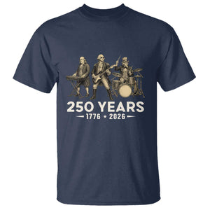 250 Years 1776-2026 Founding Fathers Rock Band T Shirt George Washington Benjamin Franklin Uncle Sam
