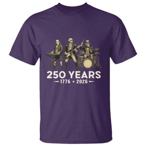 250 Years 1776-2026 Founding Fathers Rock Band T Shirt George Washington Benjamin Franklin Uncle Sam