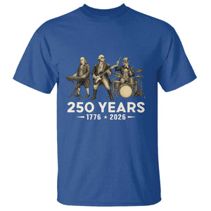 250 Years 1776-2026 Founding Fathers Rock Band T Shirt George Washington Benjamin Franklin Uncle Sam
