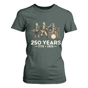 250 Years 1776-2026 Founding Fathers Rock Band T Shirt For Women George Washington Benjamin Franklin Uncle Sam