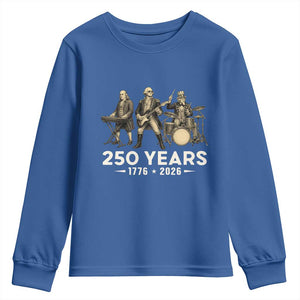 250 Years 1776-2026 Founding Fathers Rock Band Youth Sweatshirt George Washington Benjamin Franklin Uncle Sam