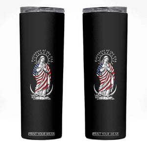 Patroness of the USA Virgin Mary Graphic Skinny Tumbler Patriotic American Flag Catholic Faith TS02 Black Print Your Wear