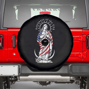 Patroness of the USA Virgin Mary Graphic Spare Tire Cover Patriotic American Flag Catholic Faith TS02 Black Print Your Wear