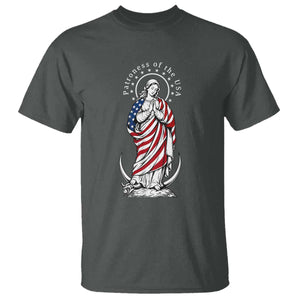 Patroness of the USA Virgin Mary Graphic T Shirt Patriotic American Flag Catholic Faith