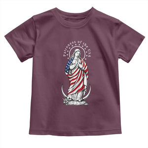 Patroness of the USA Virgin Mary Graphic Toddler T Shirt Patriotic American Flag Catholic Faith