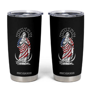 Patroness of the USA Virgin Mary Graphic Tumbler Cup Patriotic American Flag Catholic Faith TS02 Black Print Your Wear