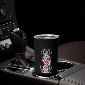 Patroness of the USA Virgin Mary Graphic Tumbler Cup Patriotic American Flag Catholic Faith TS02 Print Your Wear