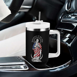 Patroness of the USA Virgin Mary Graphic Tumbler With Handle Patriotic American Flag Catholic Faith TS02 Print Your Wear
