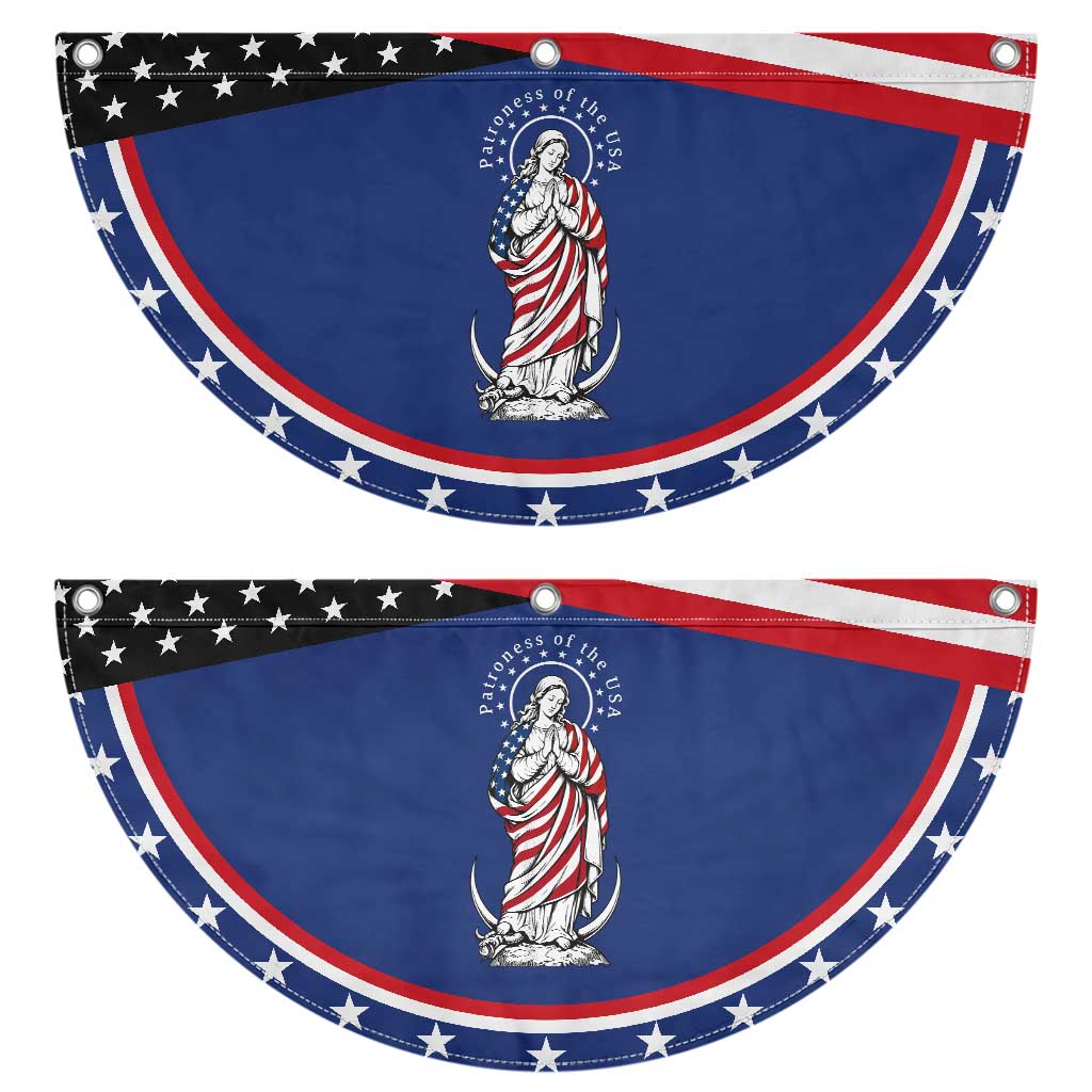 Patroness of the USA Virgin Mary Graphic Patriotic Fan Flag American Flag Catholic Faith
