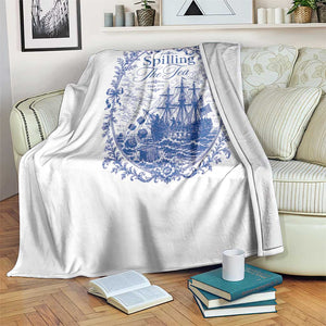 Spilling The Tea Since 1773 Boston Tea Party Throw Blanket Funny Historical Toile Graphic American History Humor