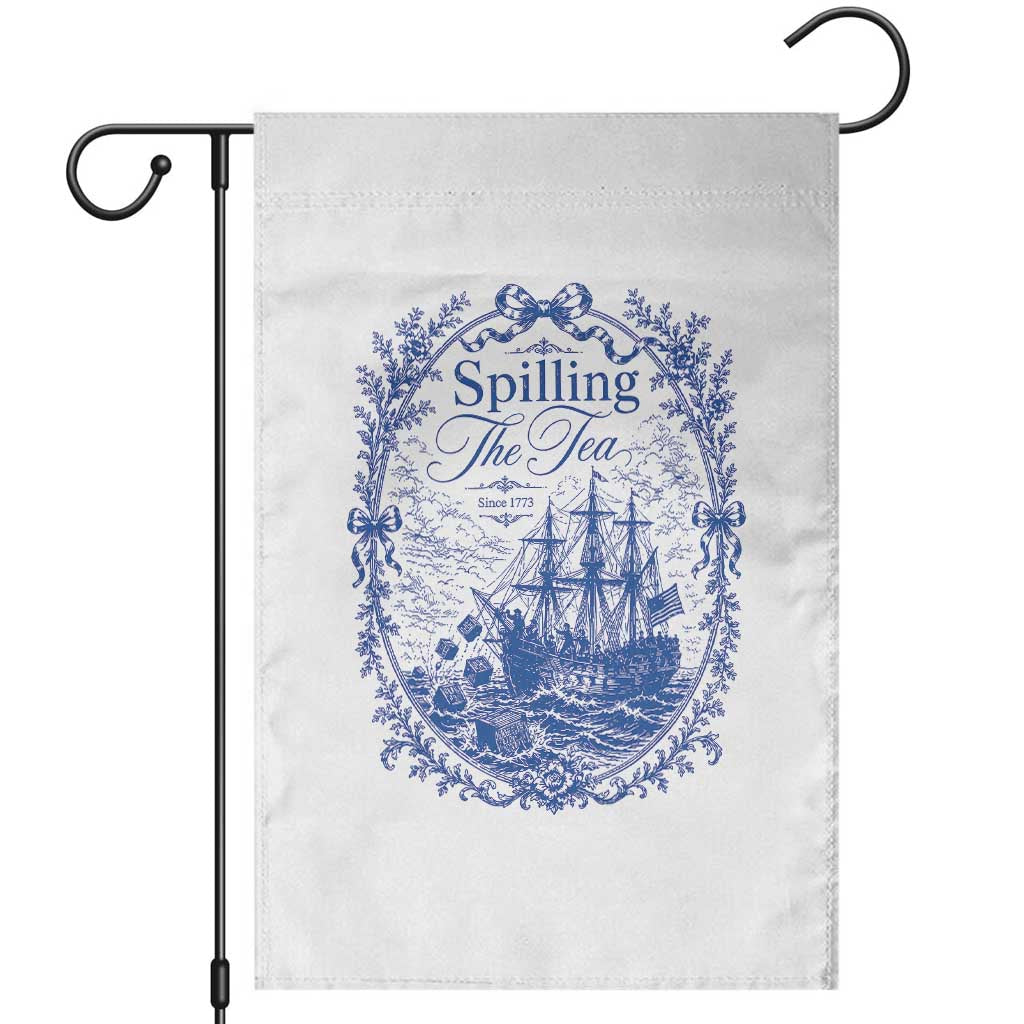Spilling The Tea Since 1773 Boston Tea Party Garden Flag Funny Historical Toile Graphic American History Humor