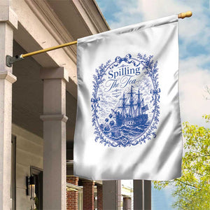 Spilling The Tea Since 1773 Boston Tea Party Garden Flag Funny Historical Toile Graphic American History Humor