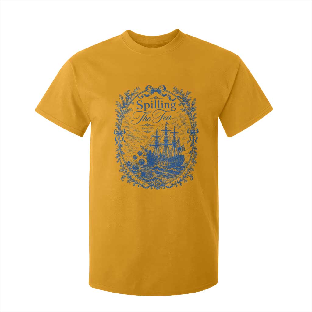 Spilling The Tea Since 1773 Boston Tea Party T Shirt For Kid Funny Historical Toile Graphic American History Humor