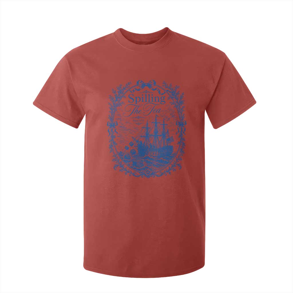 Spilling The Tea Since 1773 Boston Tea Party T Shirt For Kid Funny Historical Toile Graphic American History Humor