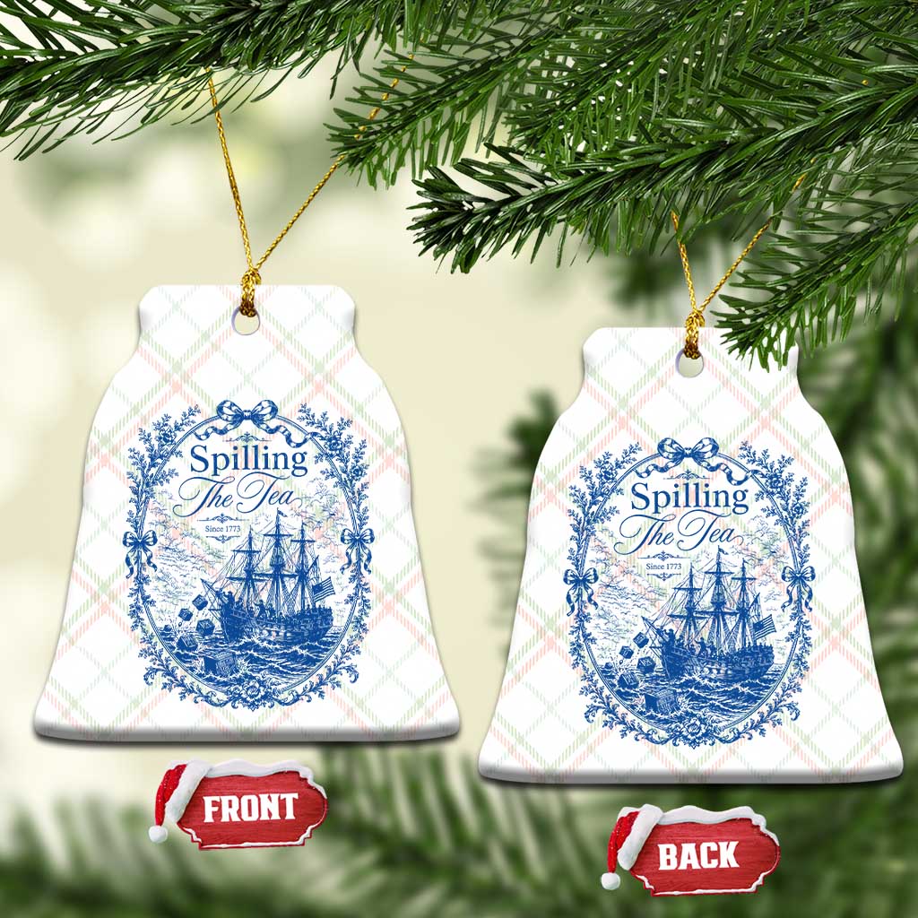Spilling The Tea Since 1773 Boston Tea Party Ceramic Ornament Funny Historical Toile Graphic American History Humor