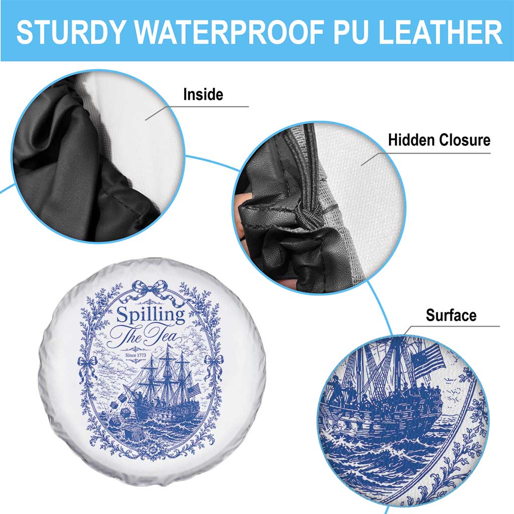 Spilling The Tea Since 1773 Boston Tea Party Spare Tire Cover Funny Historical Toile Graphic American History Humor TS02 Print Your Wear