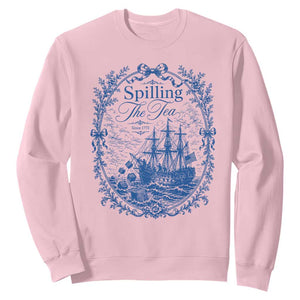 Spilling The Tea Since 1773 Boston Tea Party Sweatshirt Funny Historical Toile Graphic American History Humor