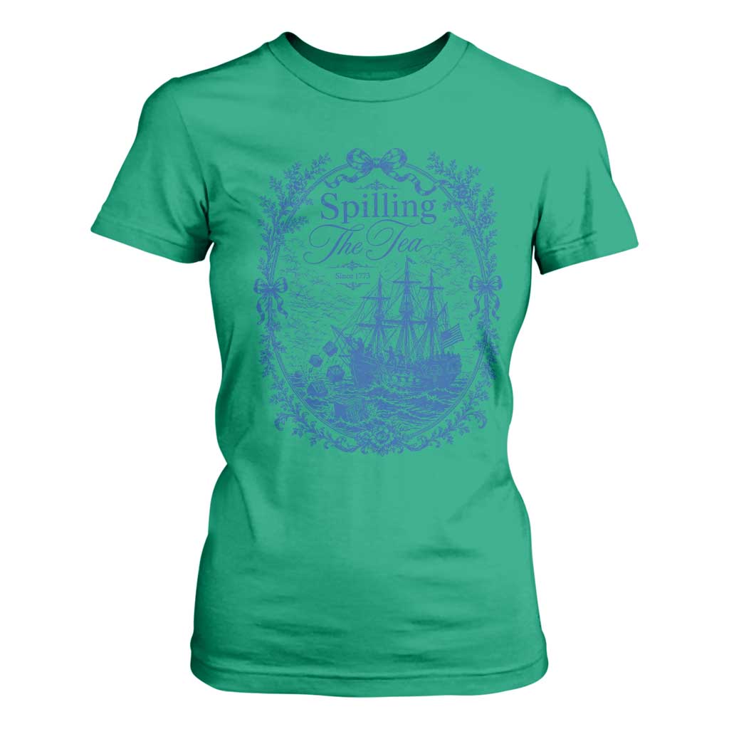 Spilling The Tea Since 1773 Boston Tea Party T Shirt For Women Funny Historical Toile Graphic American History Humor