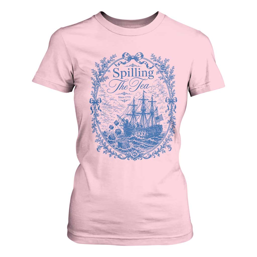 Spilling The Tea Since 1773 Boston Tea Party T Shirt For Women Funny Historical Toile Graphic American History Humor