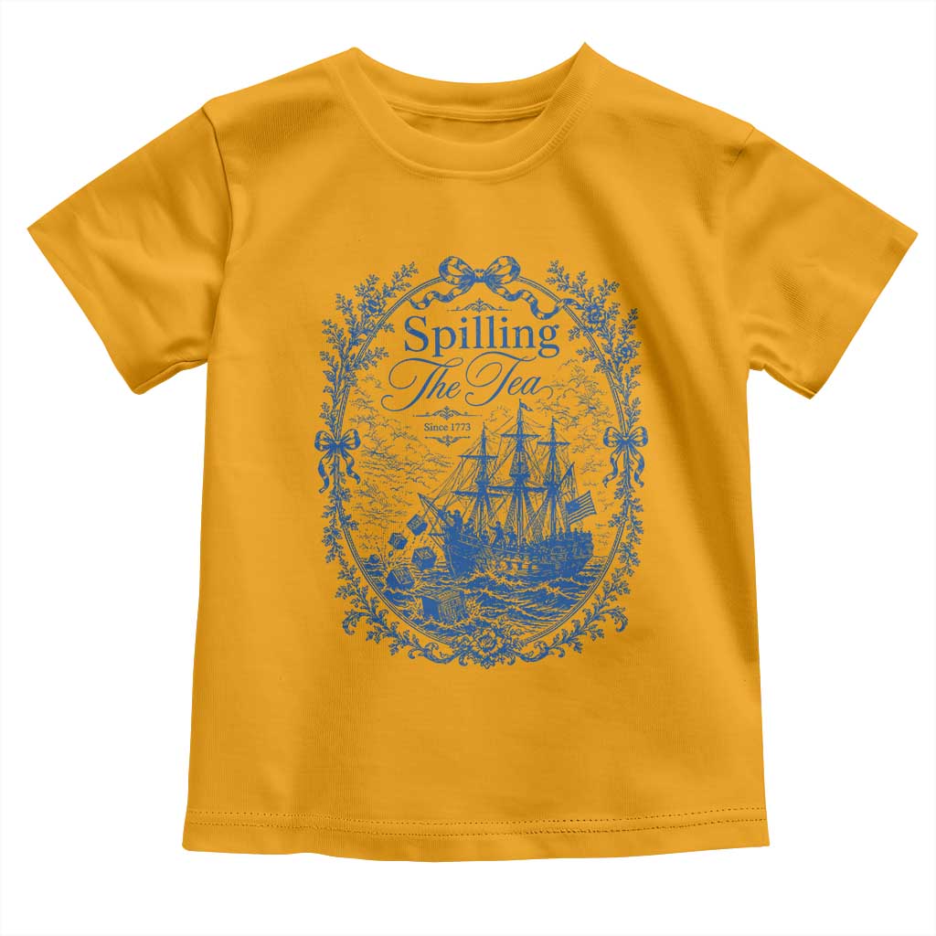 Spilling The Tea Since 1773 Boston Tea Party Toddler T Shirt Funny Historical Toile Graphic American History Humor