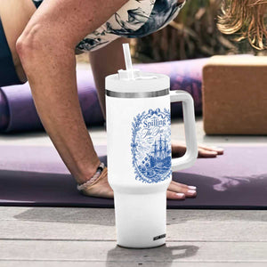 Spilling The Tea Since 1773 Boston Tea Party Tumbler With Handle Funny Historical Toile Graphic American History Humor