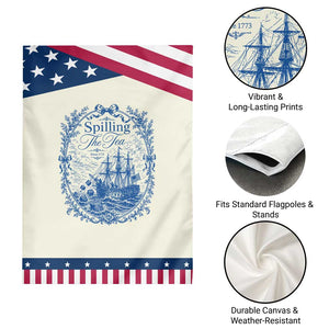 Spilling The Tea Since 1773 Boston Tea Party Patriotic Garden Flag Funny Historical Toile Graphic American History Humor