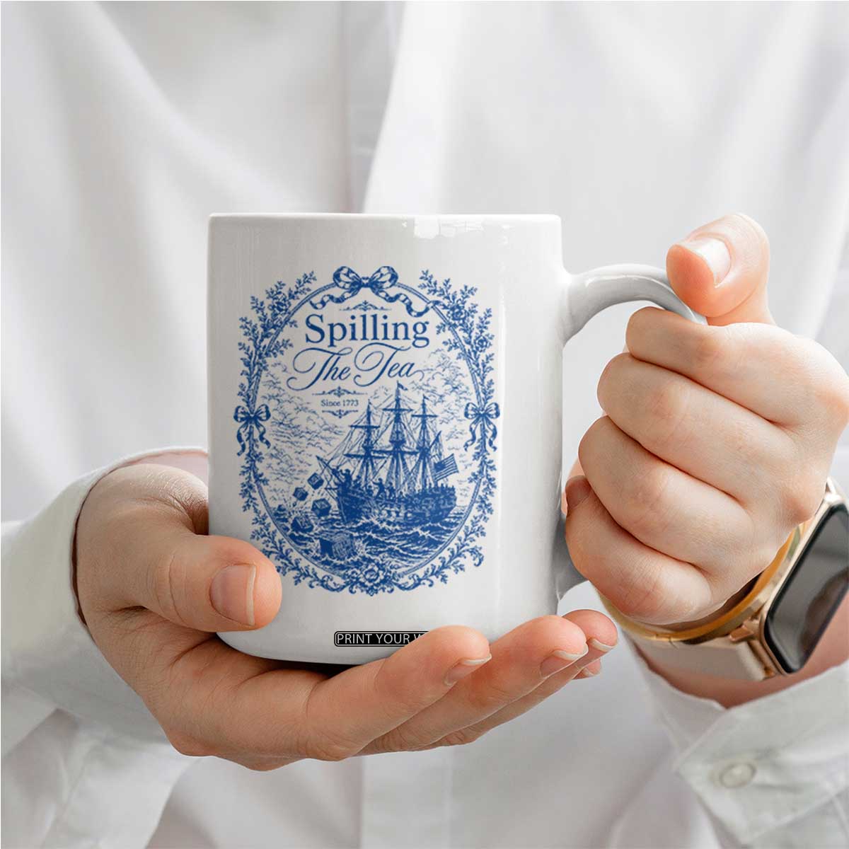 Spilling The Tea Since 1773 Boston Tea Party Coffee Mug Funny Historical Toile Graphic American History Humor