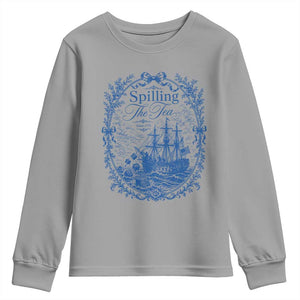 Spilling The Tea Since 1773 Boston Tea Party Youth Sweatshirt Funny Historical Toile Graphic American History Humor