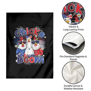 Funny Patriotic Chickens 4th of July Fireworks Garden Flag Retro Chicka Boom Boom Hen Rooster Chick Graphic