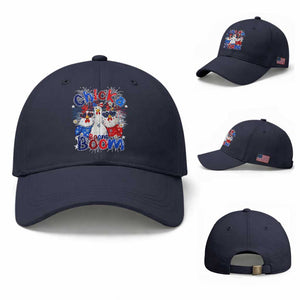 Funny Patriotic Chickens 4th of July Fireworks Baseball Cap Retro Chicka Boom Boom Hen Rooster Chick Graphic