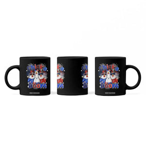 Funny Patriotic Chickens 4th of July Fireworks Coffee Mug Retro Chicka Boom Boom Hen Rooster Chick Graphic