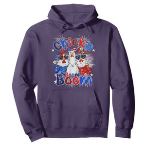 Funny Patriotic Chickens 4th of July Fireworks Hoodie Retro Chicka Boom Boom Hen Rooster Chick Graphic