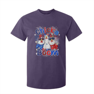 Funny Patriotic Chickens 4th of July Fireworks T Shirt For Kid Retro Chicka Boom Boom Hen Rooster Chick Graphic