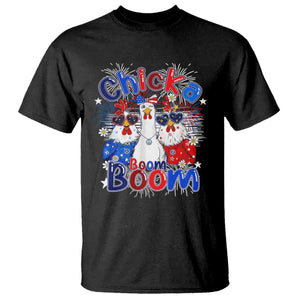 Funny Patriotic Chickens 4th of July Fireworks T Shirt Retro Chicka Boom Boom Hen Rooster Chick Graphic