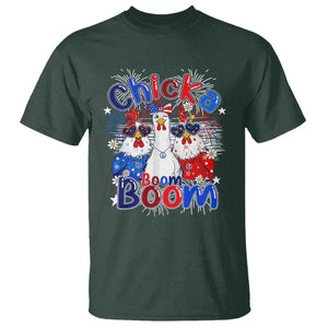 Funny Patriotic Chickens 4th of July Fireworks T Shirt Retro Chicka Boom Boom Hen Rooster Chick Graphic