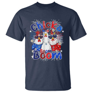 Funny Patriotic Chickens 4th of July Fireworks T Shirt Retro Chicka Boom Boom Hen Rooster Chick Graphic
