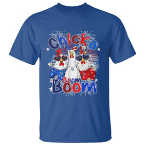 Funny Patriotic Chickens 4th of July Fireworks T Shirt Retro Chicka Boom Boom Hen Rooster Chick Graphic