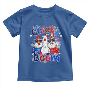 Funny Patriotic Chickens 4th of July Fireworks Toddler T Shirt Retro Chicka Boom Boom Hen Rooster Chick Graphic