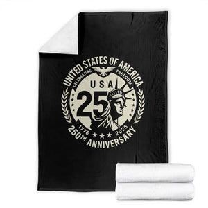 USA 250th Anniversary Statue of Liberty Vintage Crest Throw Blanket Celebrating Freedom 1776 to 2026 Semiquincentennial