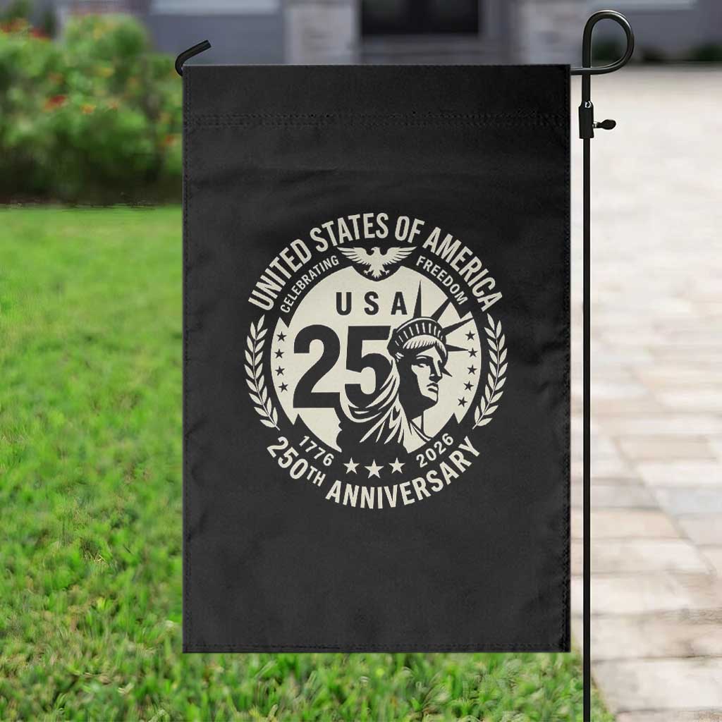 USA 250th Anniversary Statue of Liberty Vintage Crest Garden Flag Celebrating Freedom 1776 to 2026 Semiquincentennial