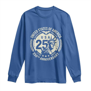 USA 250th Anniversary Statue of Liberty Vintage Crest Long Sleeve Shirt Celebrating Freedom 1776 to 2026 Semiquincentennial