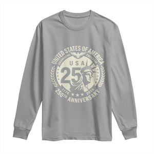 USA 250th Anniversary Statue of Liberty Vintage Crest Long Sleeve Shirt Celebrating Freedom 1776 to 2026 Semiquincentennial