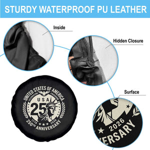 USA 250th Anniversary Statue of Liberty Vintage Crest Spare Tire Cover Celebrating Freedom 1776 to 2026 Semiquincentennial