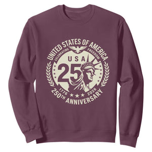 USA 250th Anniversary Statue of Liberty Vintage Crest Sweatshirt Celebrating Freedom 1776 to 2026 Semiquincentennial